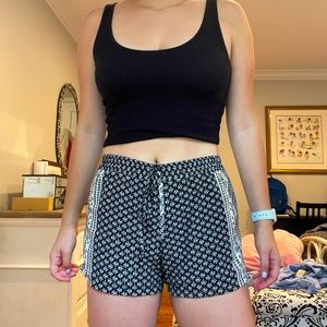 Black and White Flowy Shorts